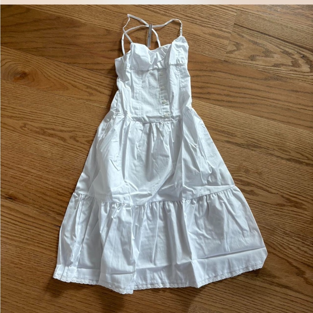 Frankie's Bikinis White Tiered Cotton Sundress